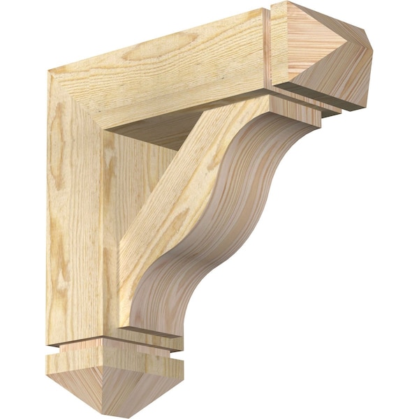 Ekena Millwork Funston Arts and Crafts Rough Sawn Bracket w/ Offset Brace, Douglas Fir, 6"W x 18"D x 18"H BKT0604X18X18FST03RDF - main